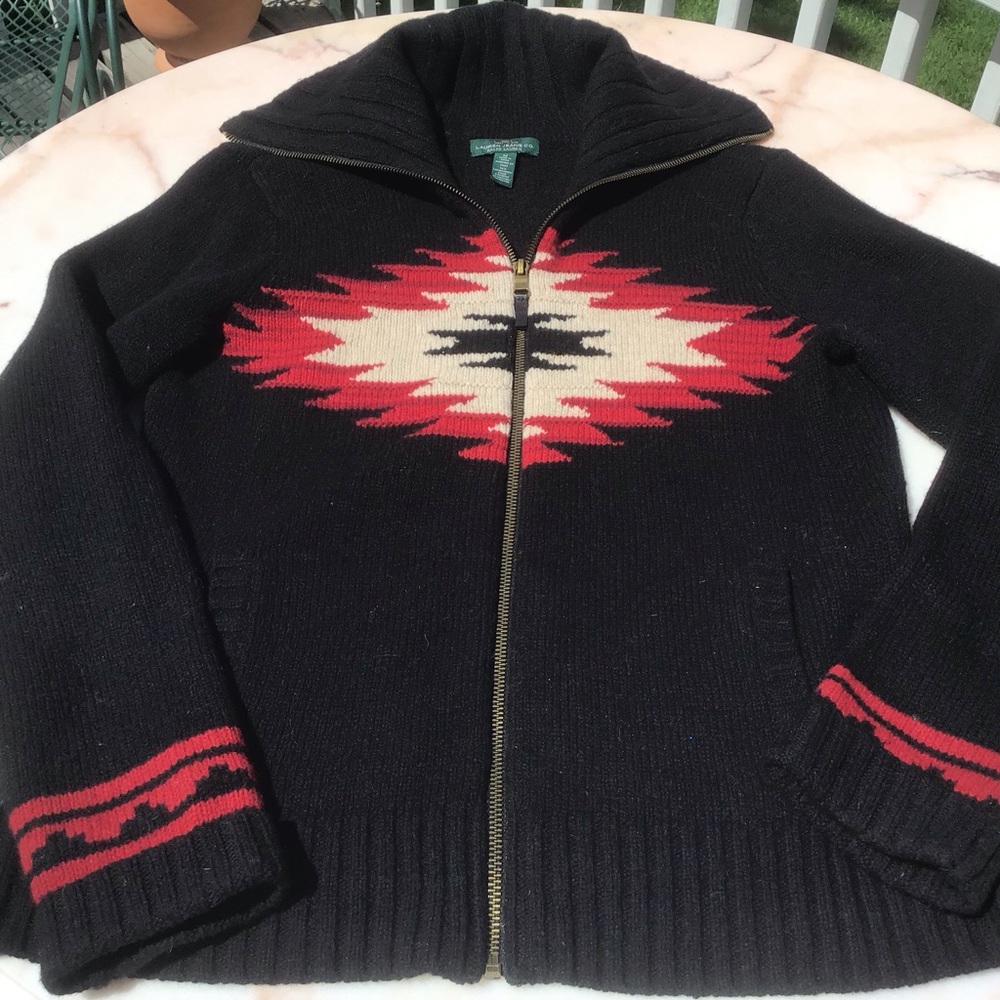 Ralph Lauren Vintage Aztec zip Sweater.